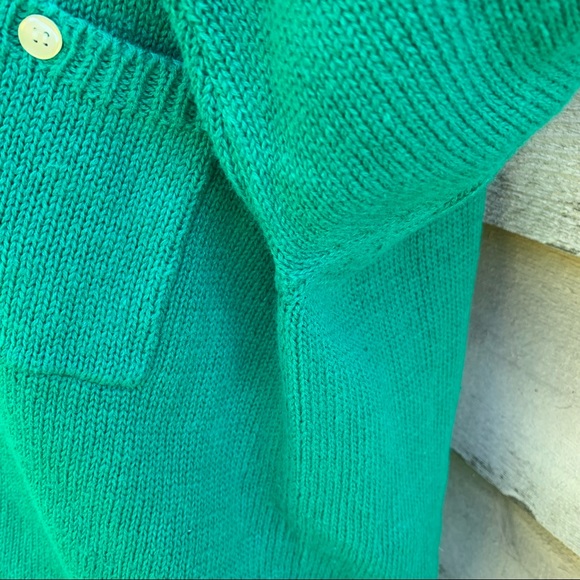 Vintage 90s Solid Print Micro Button Down Long Sleeve Mock Neck Cardigan Sweater - Picture 13 of 16